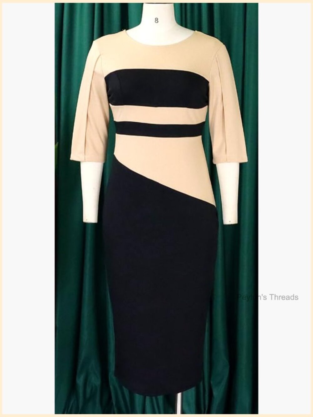 Elegant Midi Bodycon Pencil Dress for Work Church Office Teacher Business - Picture 7 of 7
